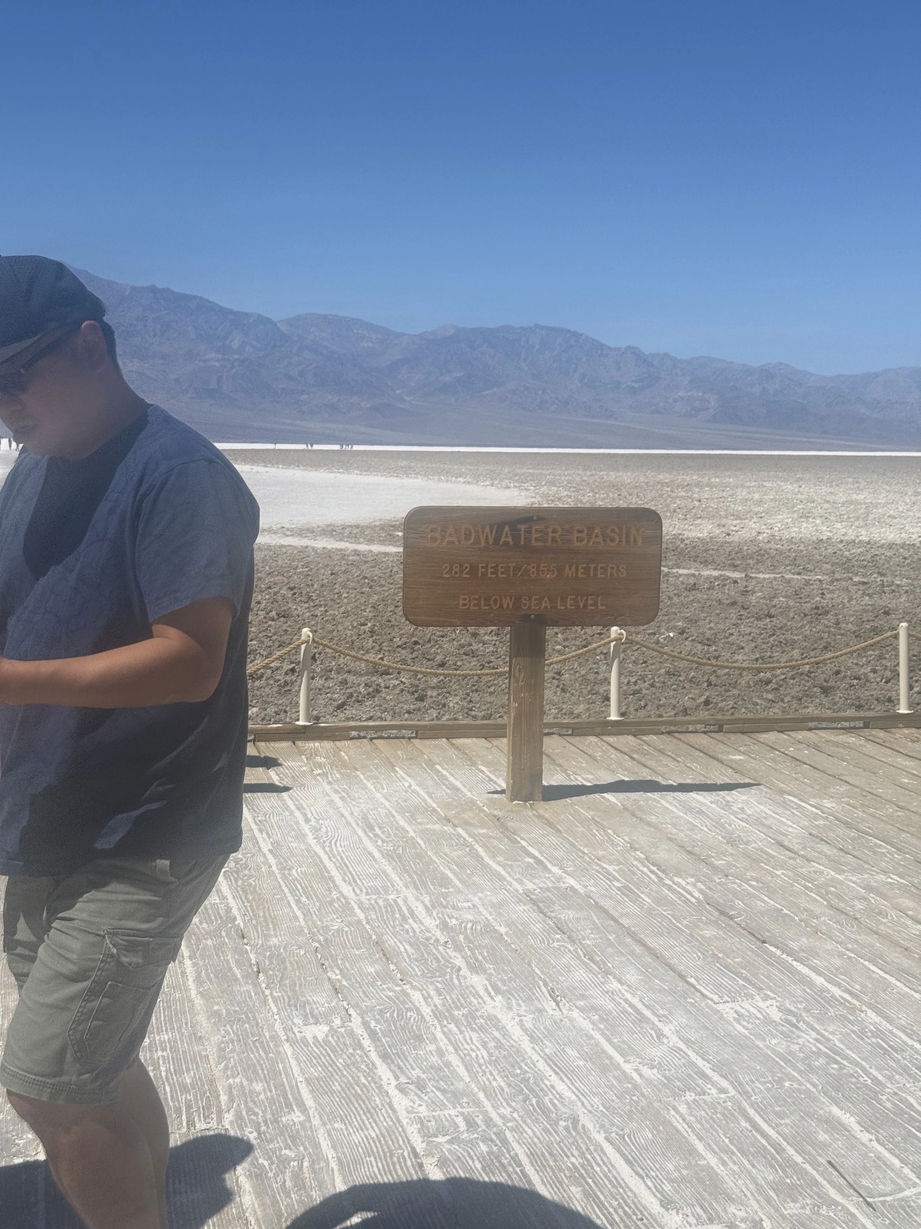 Badwater Basin sea level marker sign
